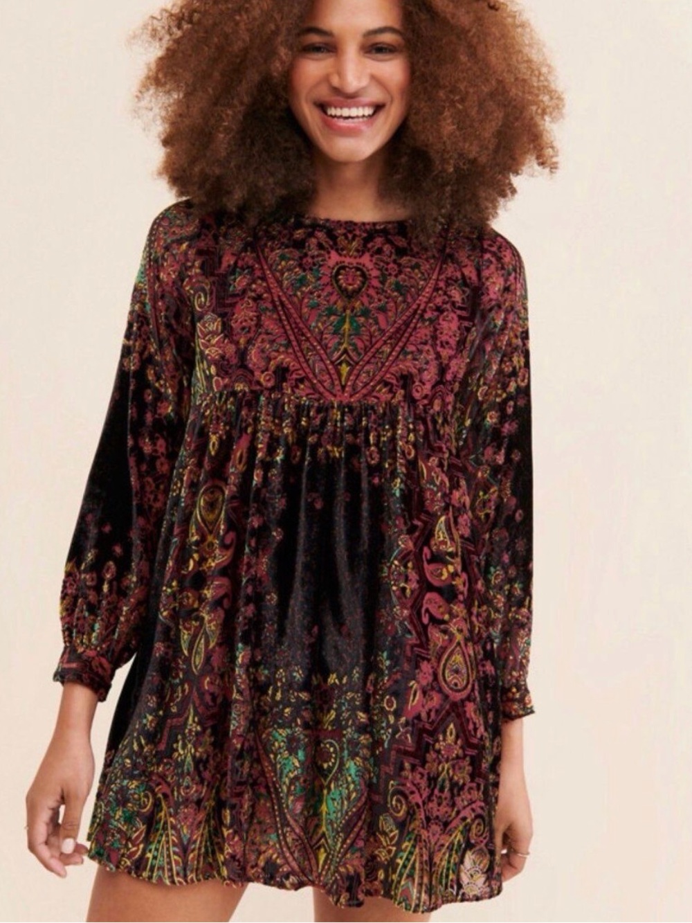 Free people Mirror Mirror Velvet Mini Dress Extra Large